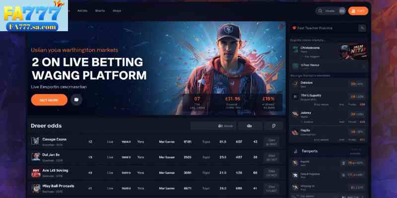 Online esports wagering platform interface with live betting markets